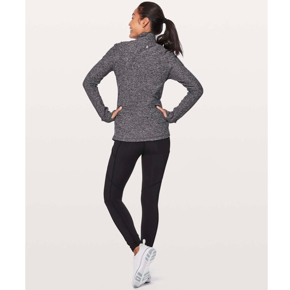 Lululemon - Extra Mile 1/2 Zip *Reflective in Heathered Black / Reflecti… - Picture 3 of 6